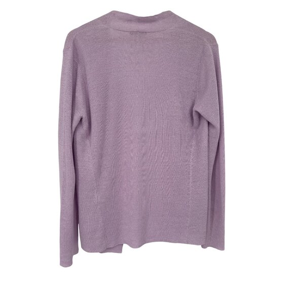 Eileen Fisher Organic Linen size medium Open Front Lilac Cardigan Sweater - Picture 3 of 6